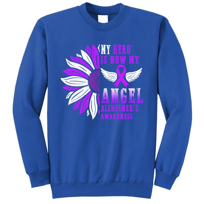 Alzheimers Awareness Hero Is Now My Angel Remembrance Purple Gift Sweatshirt