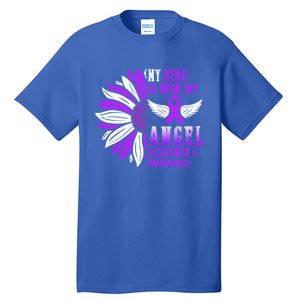 Alzheimers Awareness Hero Is Now My Angel Remembrance Purple Gift Tall T-Shirt