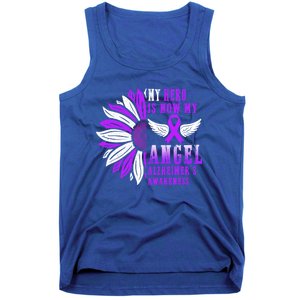 Alzheimers Awareness Hero Is Now My Angel Remembrance Purple Gift Tank Top