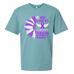 Alzheimers Awareness Hero Is Now My Angel Remembrance Purple Gift Sueded Cloud Jersey T-Shirt