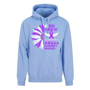 Alzheimers Awareness Hero Is Now My Angel Remembrance Purple Gift Unisex Surf Hoodie