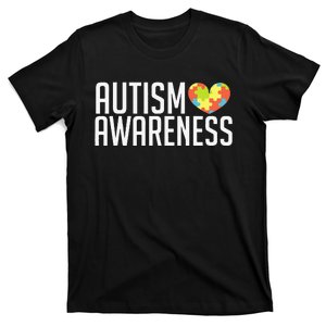 Autism Awareness Heart Puzzle Support T-Shirt