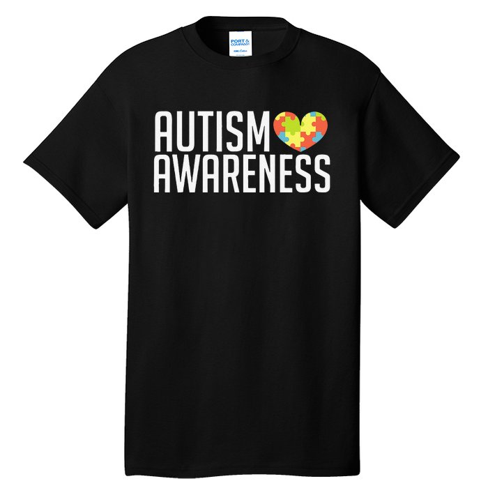 Autism Awareness Heart Puzzle Support Tall T-Shirt