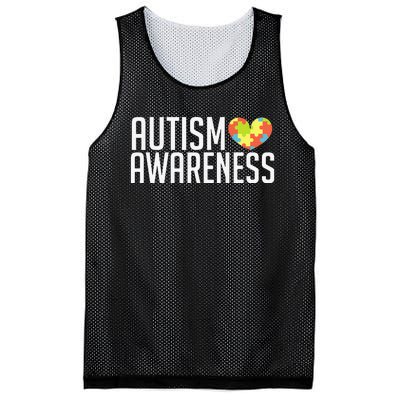 Autism Awareness Heart Puzzle Support Mesh Reversible Basketball Jersey Tank