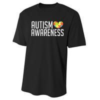 Autism Awareness Heart Puzzle Support Performance Sprint T-Shirt