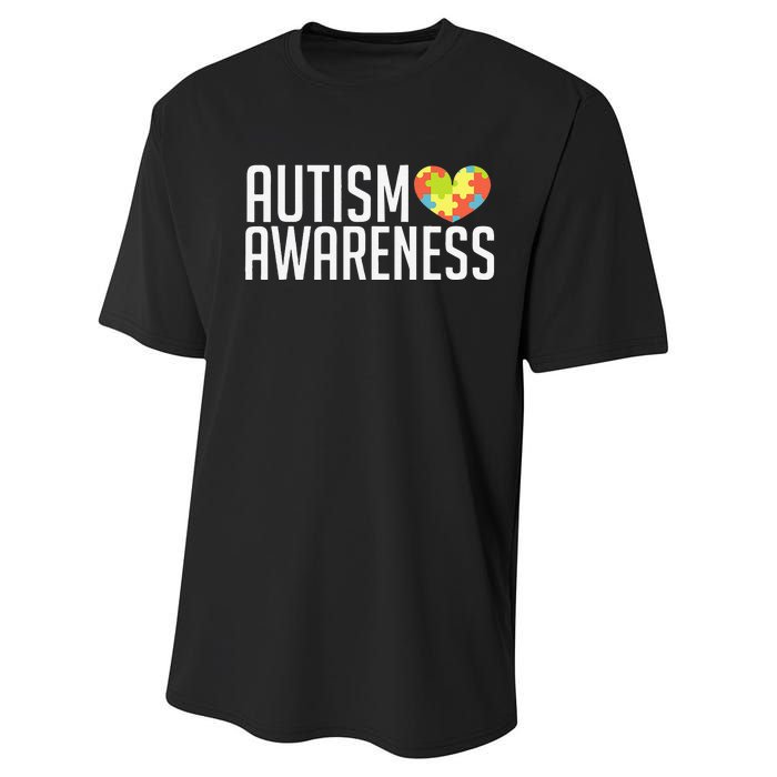 Autism Awareness Heart Puzzle Support Performance Sprint T-Shirt