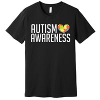 Autism Awareness Heart Puzzle Support Premium T-Shirt