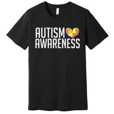 Autism Awareness Heart Puzzle Support Premium T-Shirt