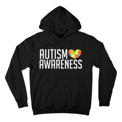 Autism Awareness Heart Puzzle Support Tall Hoodie