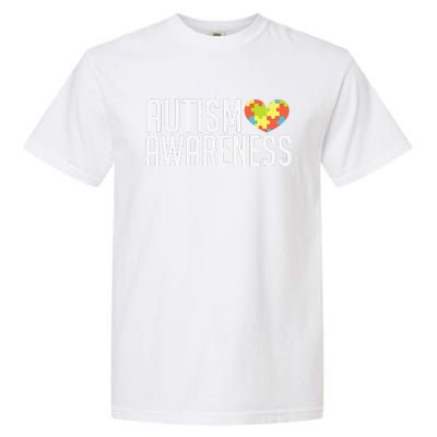 Autism Awareness Heart Puzzle Support Garment-Dyed Heavyweight T-Shirt