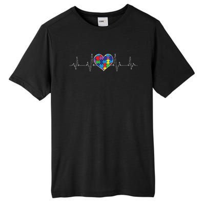 Autism Awareness Heartbeat Proud Mom Autistic Daughter Tall Fusion ChromaSoft Performance T-Shirt