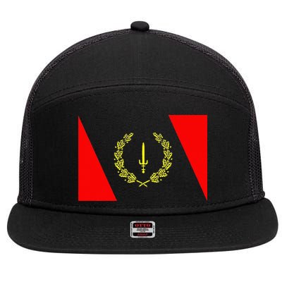 African American Heritage Flag Black History 1967 7 Panel Mesh Trucker Snapback Hat