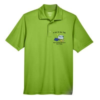 A And Her Dog Best Camping Partners For Life Gift Men's Origin Performance Pique Polo