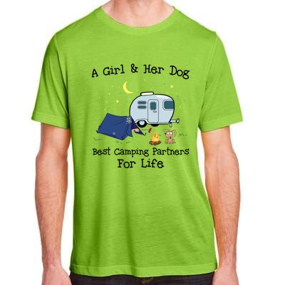 A And Her Dog Best Camping Partners For Life Gift Adult ChromaSoft Performance T-Shirt