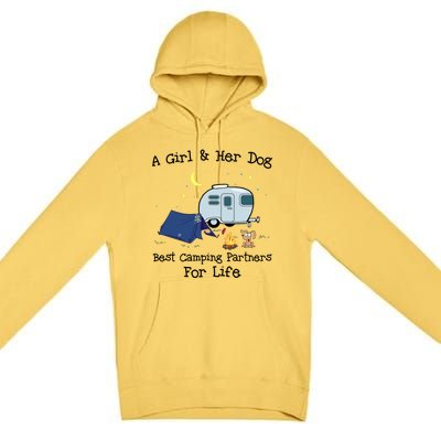 A And Her Dog Best Camping Partners For Life Gift Premium Pullover Hoodie