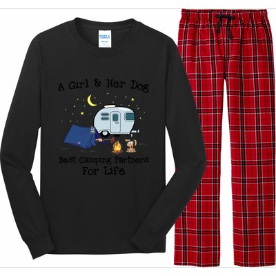 A And Her Dog Best Camping Partners For Life Gift Long Sleeve Pajama Set