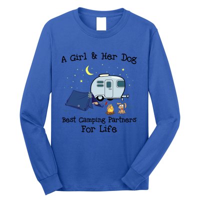 A And Her Dog Best Camping Partners For Life Gift Long Sleeve Shirt