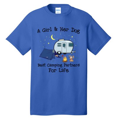 A And Her Dog Best Camping Partners For Life Gift Tall T-Shirt