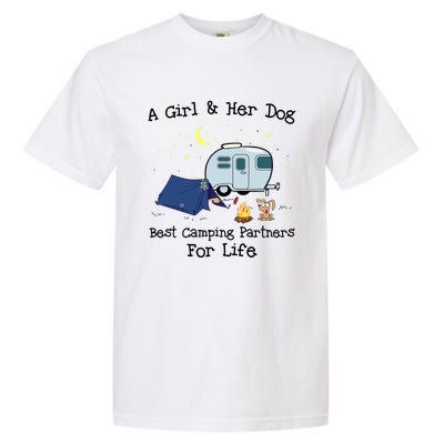 A And Her Dog Best Camping Partners For Life Gift Garment-Dyed Heavyweight T-Shirt