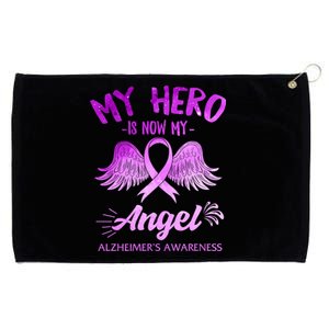 Alzheimers Awareness Hero Is Now My Angel Remembrance Purple Cute Gift Grommeted Golf Towel