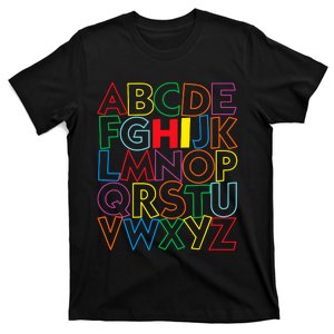 Alphabet Abcs Hi Kindergarten Back To School Teacher Student T-Shirt