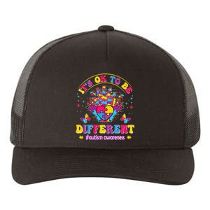 Autism Awareness Heart and Butterfly It's Ok To Be Different Yupoong Adult 5-Panel Trucker Hat