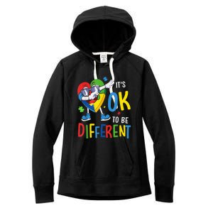 Autism Awareness Heart Dabbing Acceptance  Wo kid Women's Fleece Hoodie