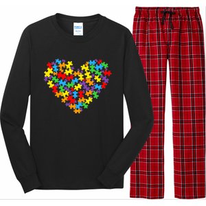 Autism Awareness Heart Valentine Day Puzzle Piece Boy Girl Long Sleeve Pajama Set