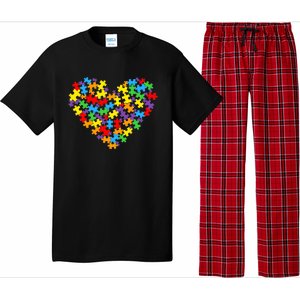 Autism Awareness Heart Valentine Day Puzzle Piece Boy Girl Pajama Set