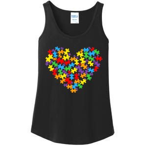 Autism Awareness Heart Valentine Day Puzzle Piece Boy Girl Ladies Essential Tank