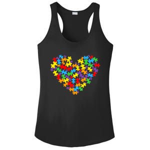 Autism Awareness Heart Valentine Day Puzzle Piece Boy Girl Ladies PosiCharge Competitor Racerback Tank