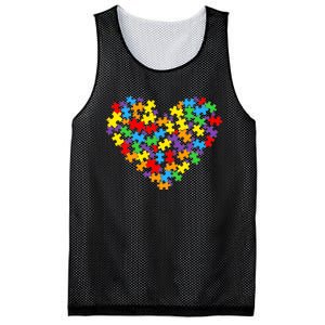 Autism Awareness Heart Valentine Day Puzzle Piece Boy Girl Mesh Reversible Basketball Jersey Tank