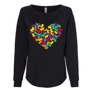 Autism Awareness Heart Valentine Day Puzzle Piece Boy Girl Womens California Wash Sweatshirt