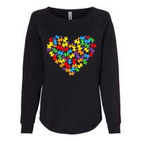 Autism Awareness Heart Valentine Day Puzzle Piece Boy Girl Womens California Wash Sweatshirt