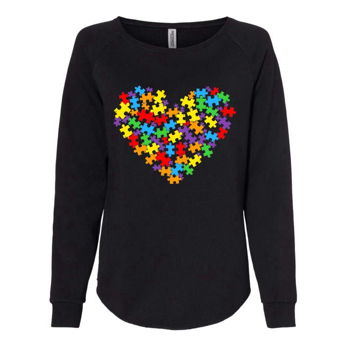 Autism Awareness Heart Valentine Day Puzzle Piece Boy Girl Womens California Wash Sweatshirt