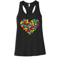 Autism Awareness Heart Valentine Day Puzzle Piece Boy Girl Women's Racerback Tank