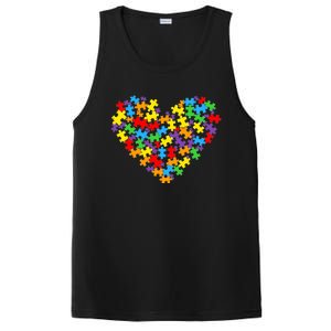 Autism Awareness Heart Valentine Day Puzzle Piece Boy Girl PosiCharge Competitor Tank