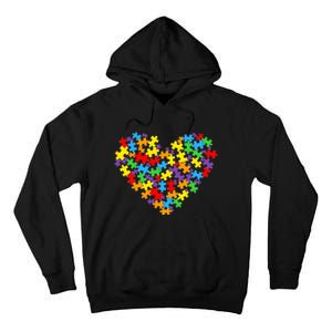 Autism Awareness Heart Valentine Day Puzzle Piece Boy Girl Tall Hoodie