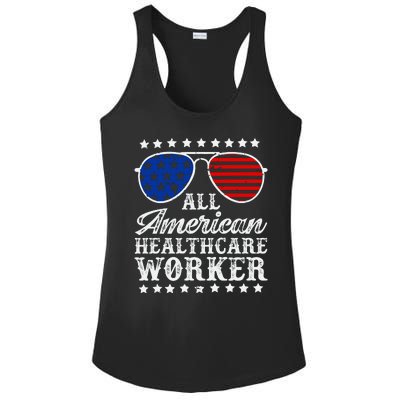 All American Healthcare Worker 4th Of July Family Matching Sunglasses Ladies PosiCharge Competitor Racerback Tank