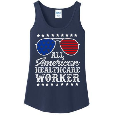 All American Healthcare Worker 4th Of July Family Matching Sunglasses Ladies Essential Tank