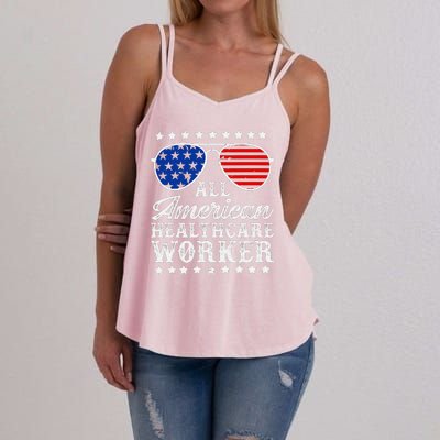 All American Healthcare Worker 4th Of July Family Matching Sunglasses Women's Strappy Tank