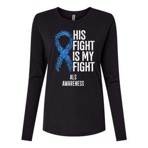 Als Awareness His Fight Is My Fight Womens Cotton Relaxed Long Sleeve T-Shirt