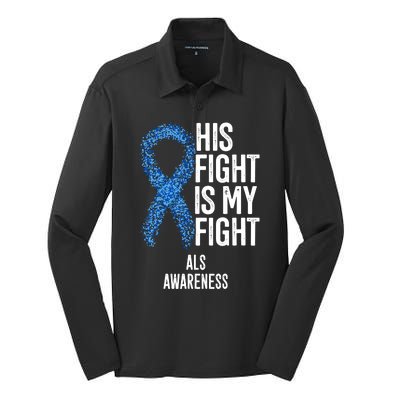 Als Awareness His Fight Is My Fight Silk Touch Performance Long Sleeve Polo