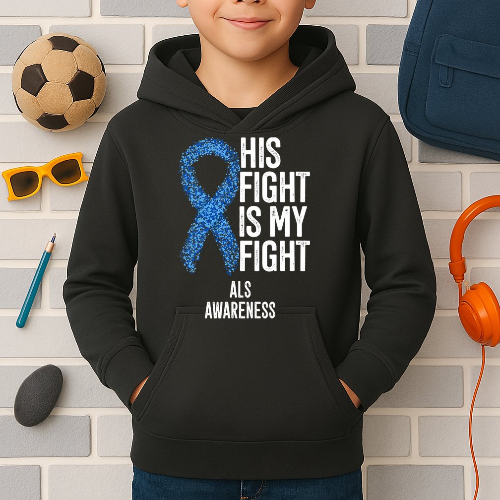 Als Awareness His Fight Is My Fight Kids Hoodie