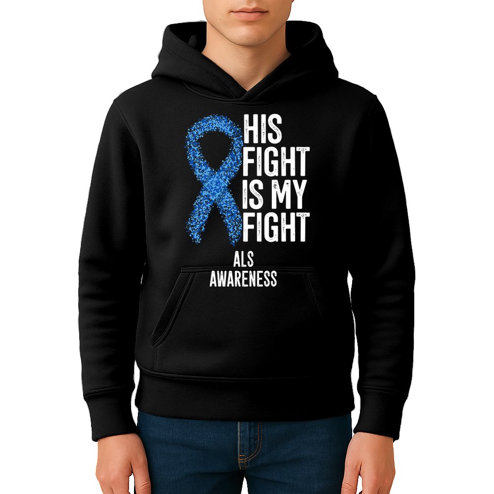 Als Awareness His Fight Is My Fight Kids Hoodie