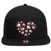 Axolotl Axolotl Heart Cute 7 Panel Mesh Trucker Snapback Hat