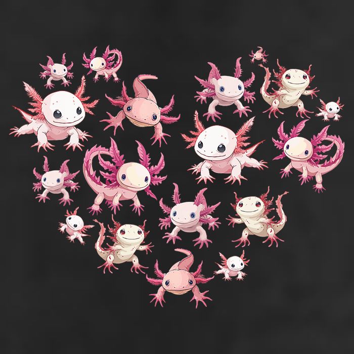 Axolotl Axolotl Heart Cute 7 Panel Mesh Trucker Snapback Hat