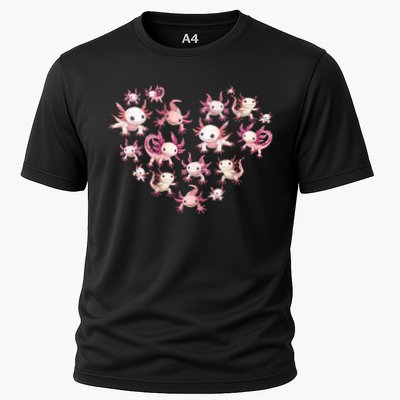 Axolotl Axolotl Heart Cute Cooling Performance Crew T-Shirt