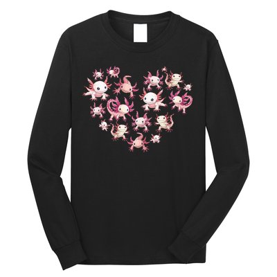 Axolotl Axolotl Heart Cute Long Sleeve Shirt