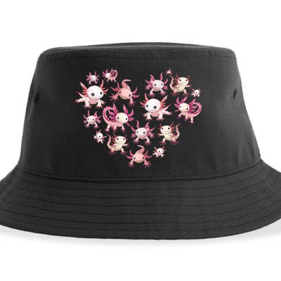 Axolotl Axolotl Heart Cute Sustainable Bucket Hat
